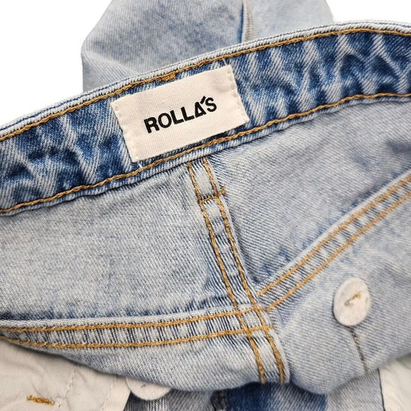 Revolve ROLLA'S East Coast Flare Crop Size 27 Blue Distressed High Rise Liv Worn - Picture 11 of 13